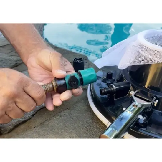 Poolmaster Quick Connector Leak Free Garden Hose Adapter with Shut Off Valve image {3}