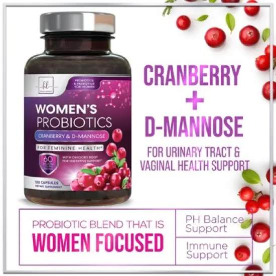 Probiotics For Women 60 Billion CFU - Women's Digestive & Vaginal Health - 60 Capsules;120 Capsules image {2}