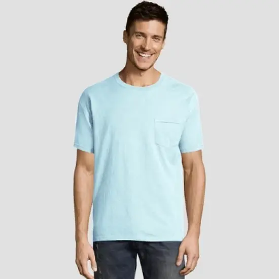 Hanes Men's Short Sleeve 1901 Garment Dyed Pocket T-Shirt image {13}