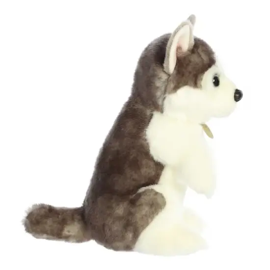 Aurora Medium Sitting Pretty Husky Pup Miyoni Adorable Stuffed Animal White 10" image {2}