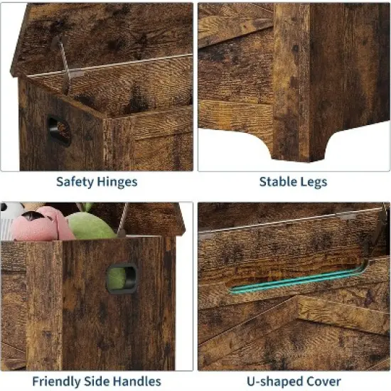 Storage Chest, Wooden Toy Storage Bench, Modern Style Lift-Top Toy Chest with Safety Hinge for Entryway, Bedroom, Living Room, image {14}