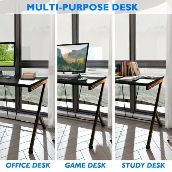 Costway Gaming Desk Computer Desk PC Laptop Table Workstation Home Office Ergonomic New image {5}