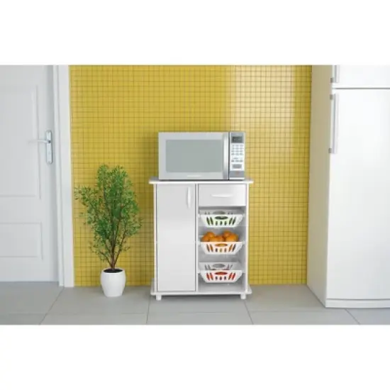 Compact Fruit Cabinet with 3 Baskets White - Polifurniture image {5}