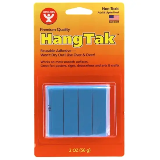 Hygloss&reg; HangTak&trade; Reusable Adhesive, Blue, 2 oz. Per Pack, 12 Packs image {1}
