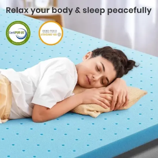 MAYEERTY 3 Inch Twin Mattress Topper - Gel Infused Memory Foam, Cooling Pad for Pressure Relief & Back Pain, CertiPUR-US Certified image {6}