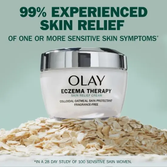 Olay Sensitive Eczema Therapy Skin Relief Face Moisturizer Cream with Colloidal Oatmeal - Fragrance Free - 1.7oz image {6}