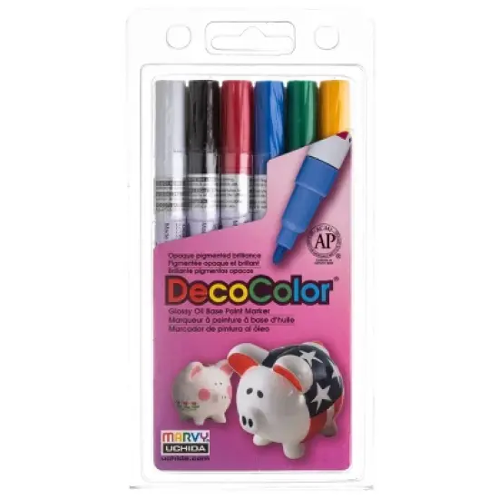 Paint Marker Set 6ct - Marvy Uchida Decocolor image {1}