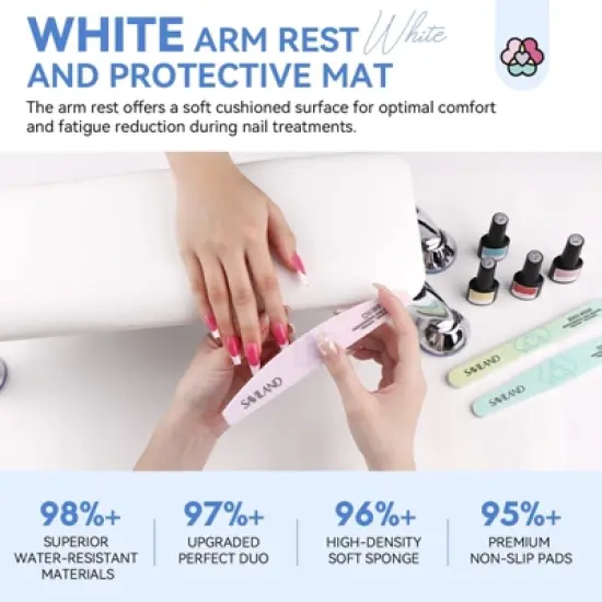 SAVILAND Arm Rest for Nails Tech Professional, Hand Rest for Nails Tech White Super-Comfort Big Nail Arm Restwith. image {1}