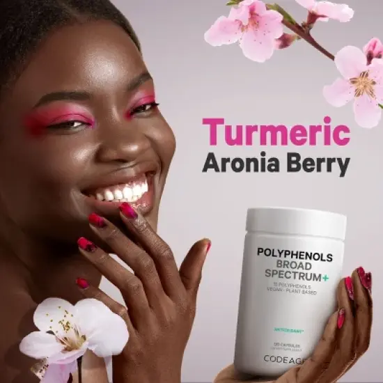 Codeage Polyphenols Broad Spectrum, Green Tea, Quercetin, Turmeric , Resveratrol, Antioxidant Supplement - 120ct image {4}