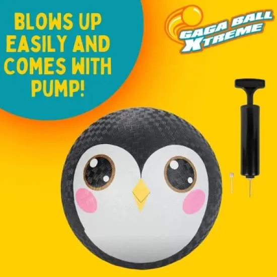 Animal Playground Balls 8.5" with Pump (3 Pack) - Owl, Cat, Penguin - Great for Dodge Ball, Kickball, Indoor/Outdoor Summer Games Accessories image {2}