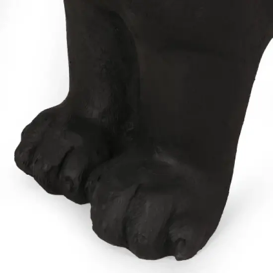 Hyrum Outdoor Labrador Dog Garden Bench Matte Black - Christopher Knight Home image {6}