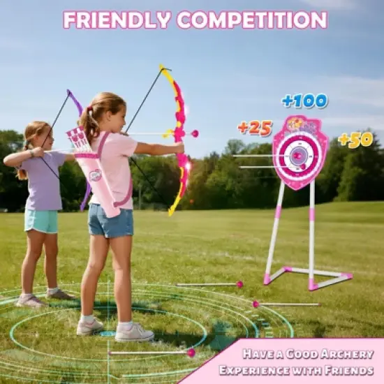 Vatos 2 Pack Bow and Arrow Toy for Kids Outdoor Activity Toys Birthday for Girls Aged 5-12 Years image {1}