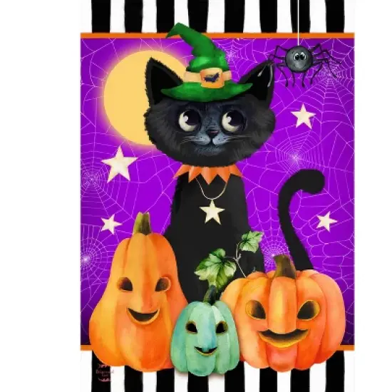 Briarwood Lane Halloween House Flag 40x28 For Outdoor Black Cat and Jacks For Halloween House Flag image {4}
