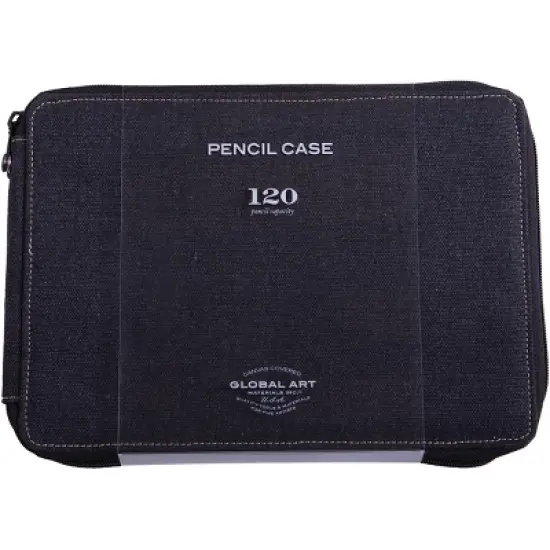 Global Art Canvas Pencil Case-Black, Holds 120 image {1}