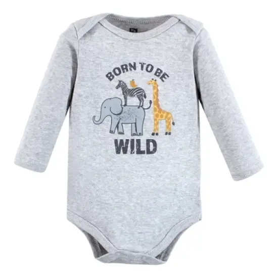 Hudson Baby Infant Boy Cotton Long-Sleeve Bodysuits, Little Monkey image {2}