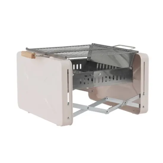 WELLFOR 15" Portable Charcoal Grill W-11412 Beige image {4}