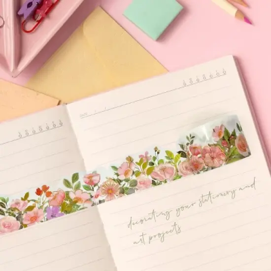 Wrapables Landscape Floral Metallic Gold Foil Washi Tape, 30mm x 3M image {6}