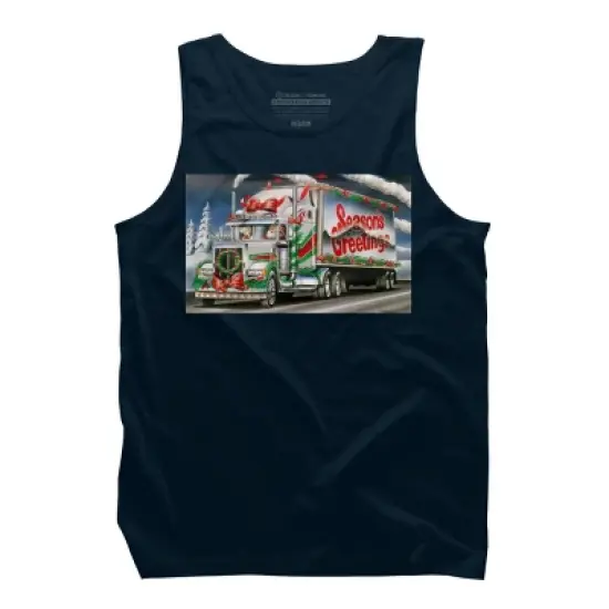Men's Design By Humans Truck Driver Christmas Shirt Seasons Greetings By Galvanized Tank Top image {5}