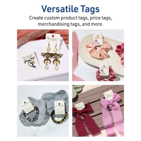 Avery Rounded Foldover Tags, 1-1/2" x 2-1/8", Matte Ivory, 80 Total image {3}