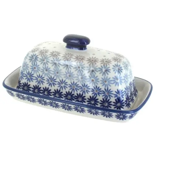 Blue Rose Polish Pottery M074 Manufaktura Butter DIsh image {13}