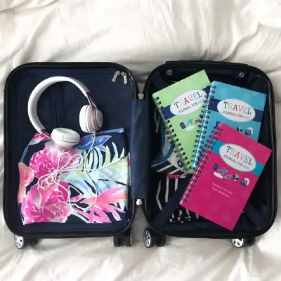 Travel Journal for Kids 8.5"x5.5" Teal - Kahootie Co: Undated Wire-Bound Notebook, 140 Pages, Hard Cover, Preprinted image {8}