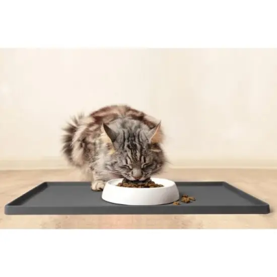 CatGuru Cat Food Mat, Waterproof Pet Food Mat, Silicone Cat Mat for Food and Water Bowl, Nonslip Mat For Cat Bowls image {6}