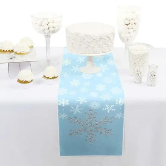 Big Dot of Happiness Winter Wonderland - Petite Snowflake Holiday Party and Winter Wedding Paper Table Runner - 12 x 60 inches image {1}