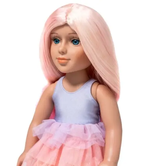 I'M A GIRLY Mia 18" Fashion Doll with Cotton Candy Pink Interchangeable Wig to Style image {4}