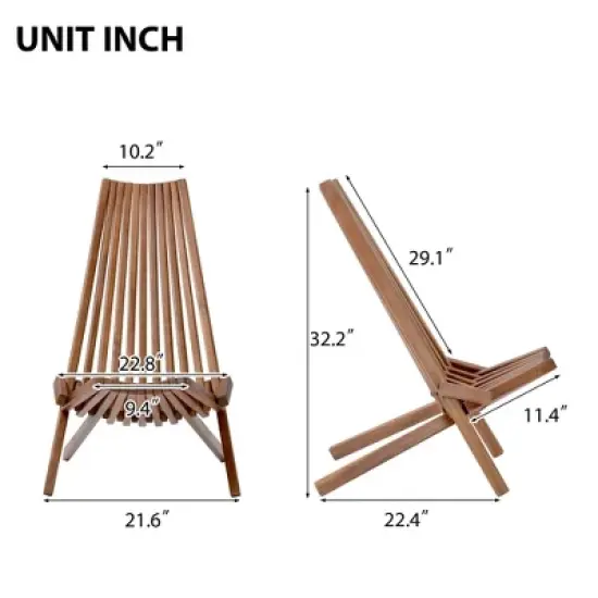 Folding Wood Chair - Natural - WELLFOR image {13}