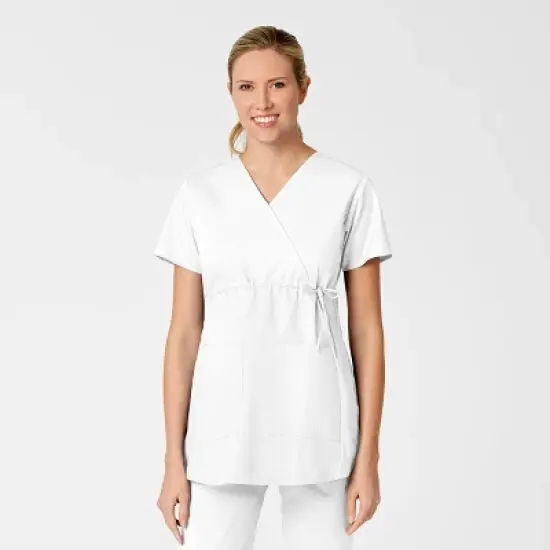 Wink Maternity Mock Wrap Scrub Top image {22}