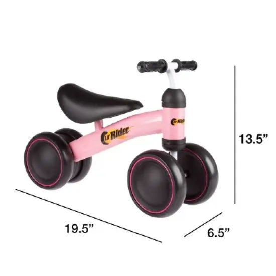 Toy Time Ride-On Mini Trike with Easy Grip Handles, Enclosed Wheels and No Pedals for Learning to Walk for Babies and Toddlers- Pink image {4}