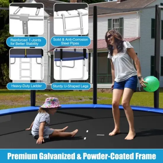 Costway 8/10/12/14/15/16 FT Outdoor Trampoline Bounce Combo W/Safety Closure Net Ladder image {5}