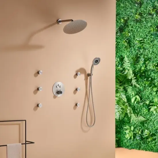 CASAINC 3-function Luxury Thermostatic Dual Shower Faucet with Body Spray image {2}