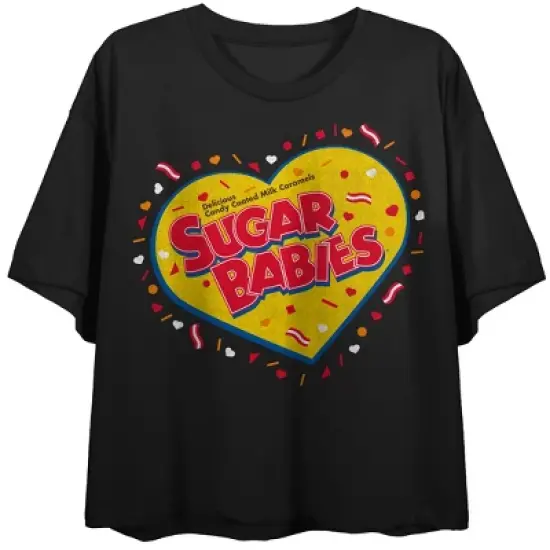 Sugar Babies Logo Women&rsquo;s Black Crop Tee- image {4}