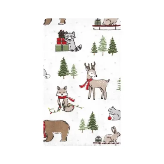 Hudson Baby Unisex Baby Cotton Flannel Burp Cloths, Christmas Forest, One Size image {2}
