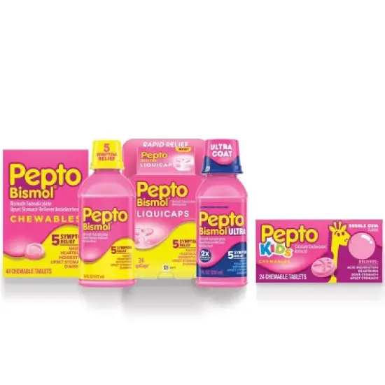 Pepto-Bismol 5 Symptom Stomach Relief Chewable Tablets - 48ct image {8}