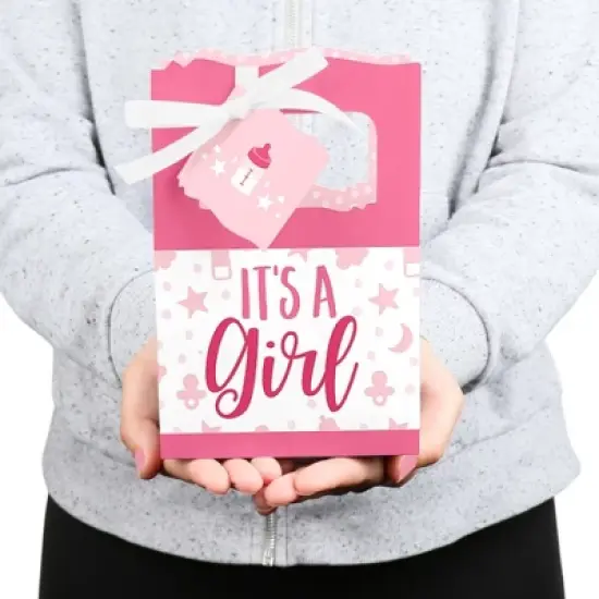Big Dot of Happiness It's a Girl - Pink Baby Shower Favor Boxes - Set of 12 image {3}