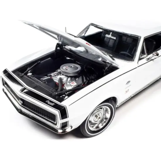 1967 Chevrolet Camaro SS 427 Yenko Hardtop Ermine White w/Black Nose Stripe (MCACN) 1/18 Diecast Model Car by Auto World image {2}