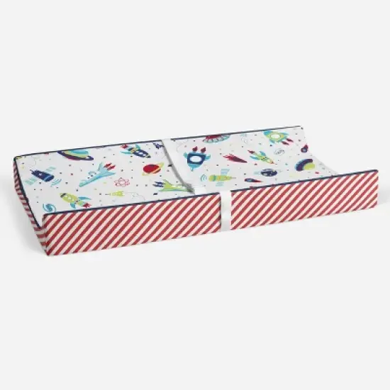 Bacati - Space Multicolor Boys Cotton Changing Pad Cover image {3}