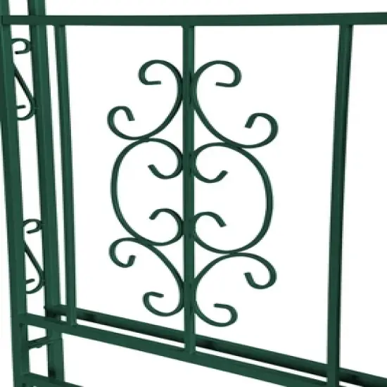 Evergreen Montebello Iron Garden Arbor, Forest Green- 53 x 84 x 23 Inches Fade and Weather Resistant Outdoor Decor image {5}