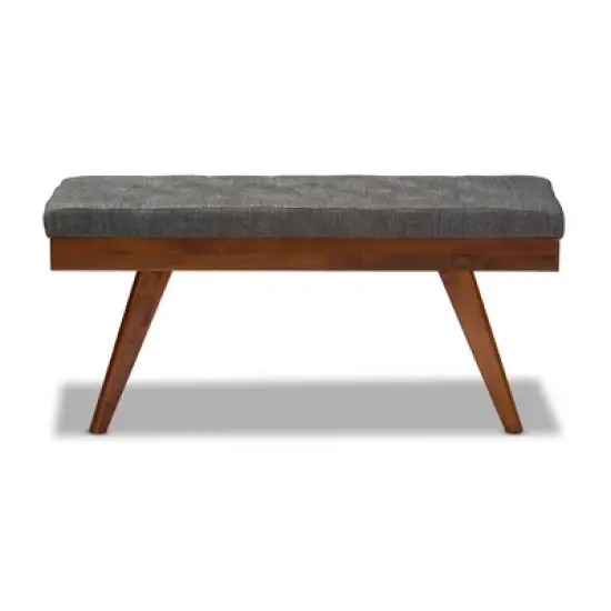 Alona Medium Wood Dining Bench Gray - Baxton Studio image {1}