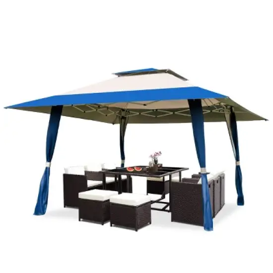 Tangkula 13' x13' Folding Gazebo Canopy Patio Outdoor Tent Party Shade Shelter image {3}