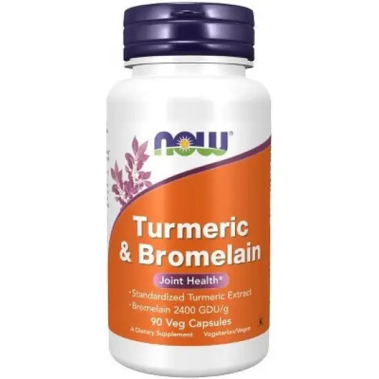 Turmeric and Bromelain by Now Foods  -  90 VegCap image {3}