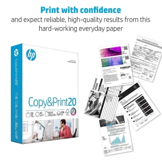 HP Inc. HP Copy&Print20 8.5" x 11" Multipurpose Paper 20 lbs. 92 Brightness 750 Sheets/Ream (200030) image {1}