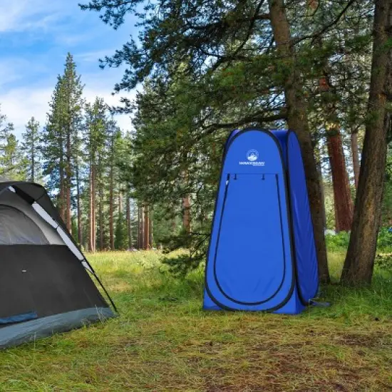 Pop Up Pod Privacy Tent - Camping, Beach, or Tailgate with Carry Bag (Blue) by Wakeman Outdoors image {3}