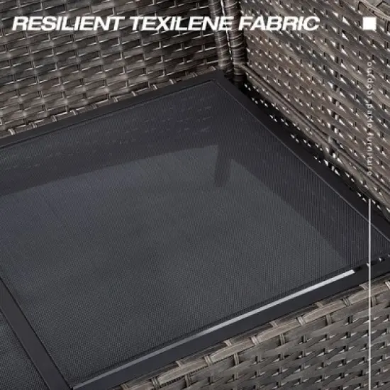 UPTIOT 49'' Polyethylene (PE) Wicker Outdoor Loveseat Orange image {4}