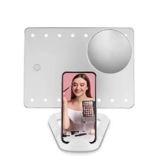 Conair LED Hollywood Lighted Social Media Makeup Mirror - White image {1}