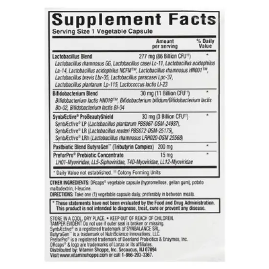 ProBioCare Women's Once Daily Probiotic, 100 Billion, 30 Vegetable Capsules image {1}