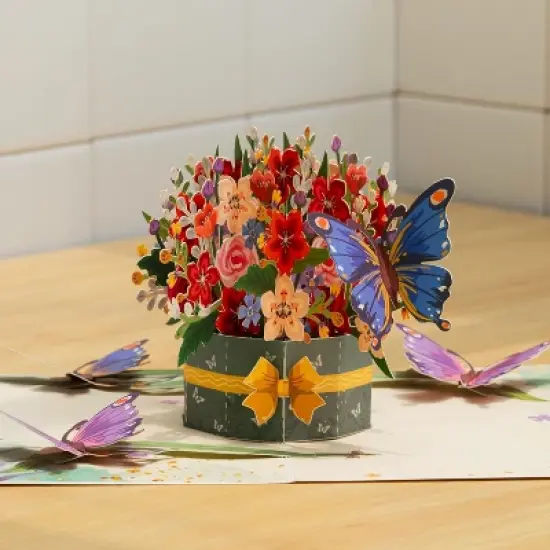 Frndly by Paper Love, Flower and Butterflies 3D Pop Up Card, For All Occasion - Handcrafted 100% Recycled and Eco-Friendly, 8" x 6" Cover image {5}