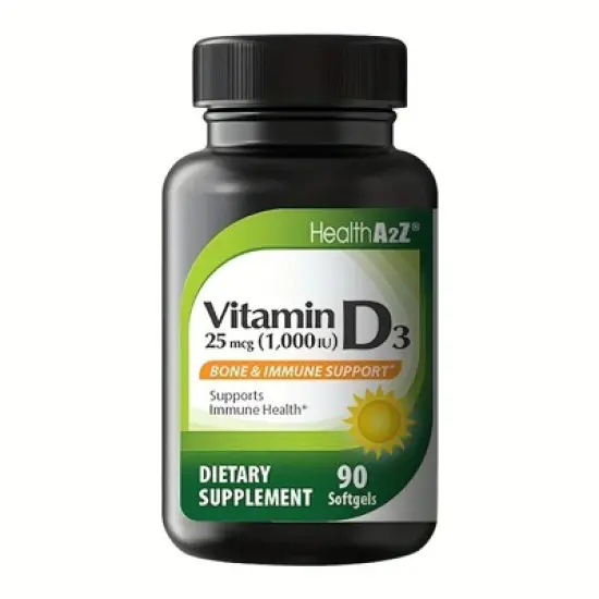 HealthA2Z - Vitamin D3 25 mcg (1000 IU) Softgels - 90 Count image {7}